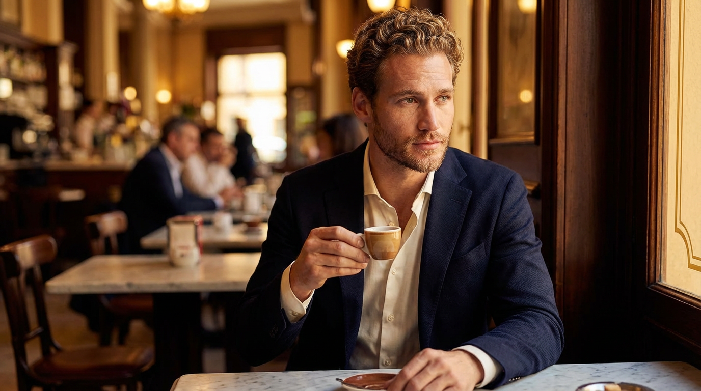 Daniel Rein v pražské kavárně