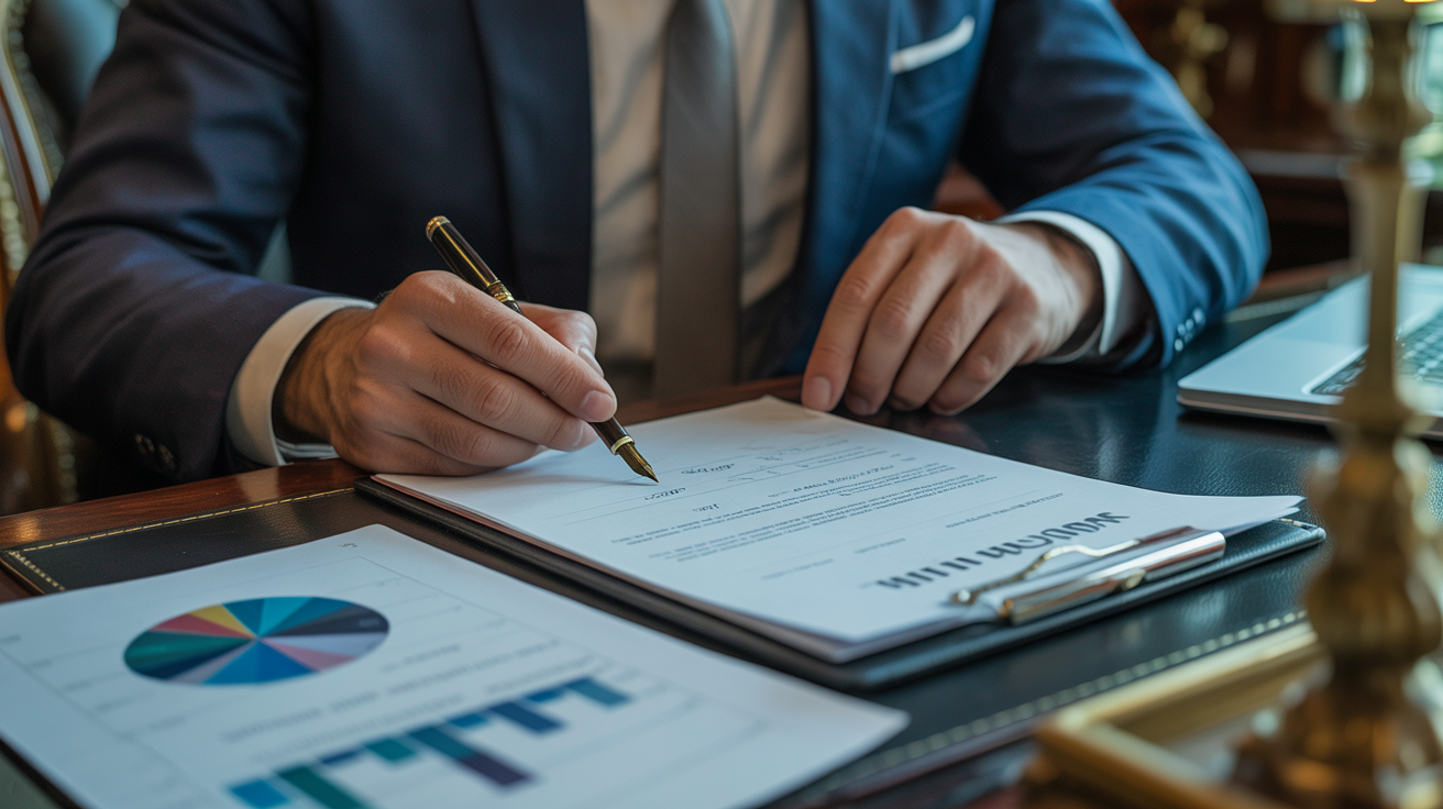 Daniel Rein při podpisu dokumentů